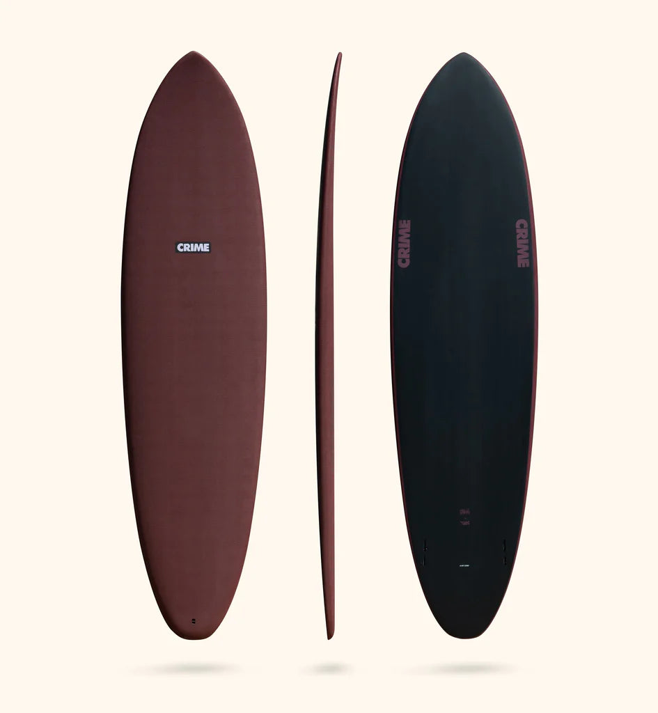 Crime 7'6 CA Twin Ox Blood Surfboard