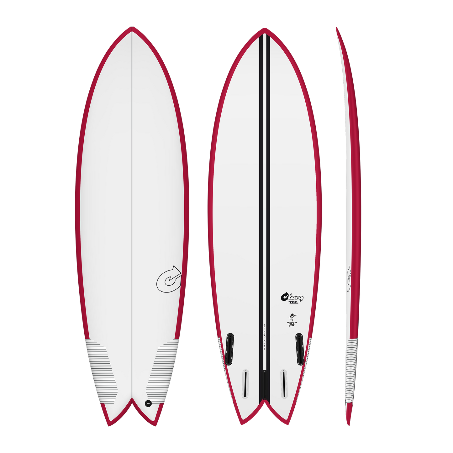 Torq TEC Big Boy Fish 7'2 Surfboard Red Rail