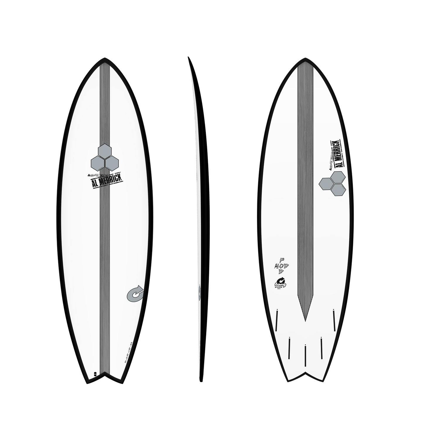 Torq X Channel Islands 5'10 Pod Mod Surfboard White and Black