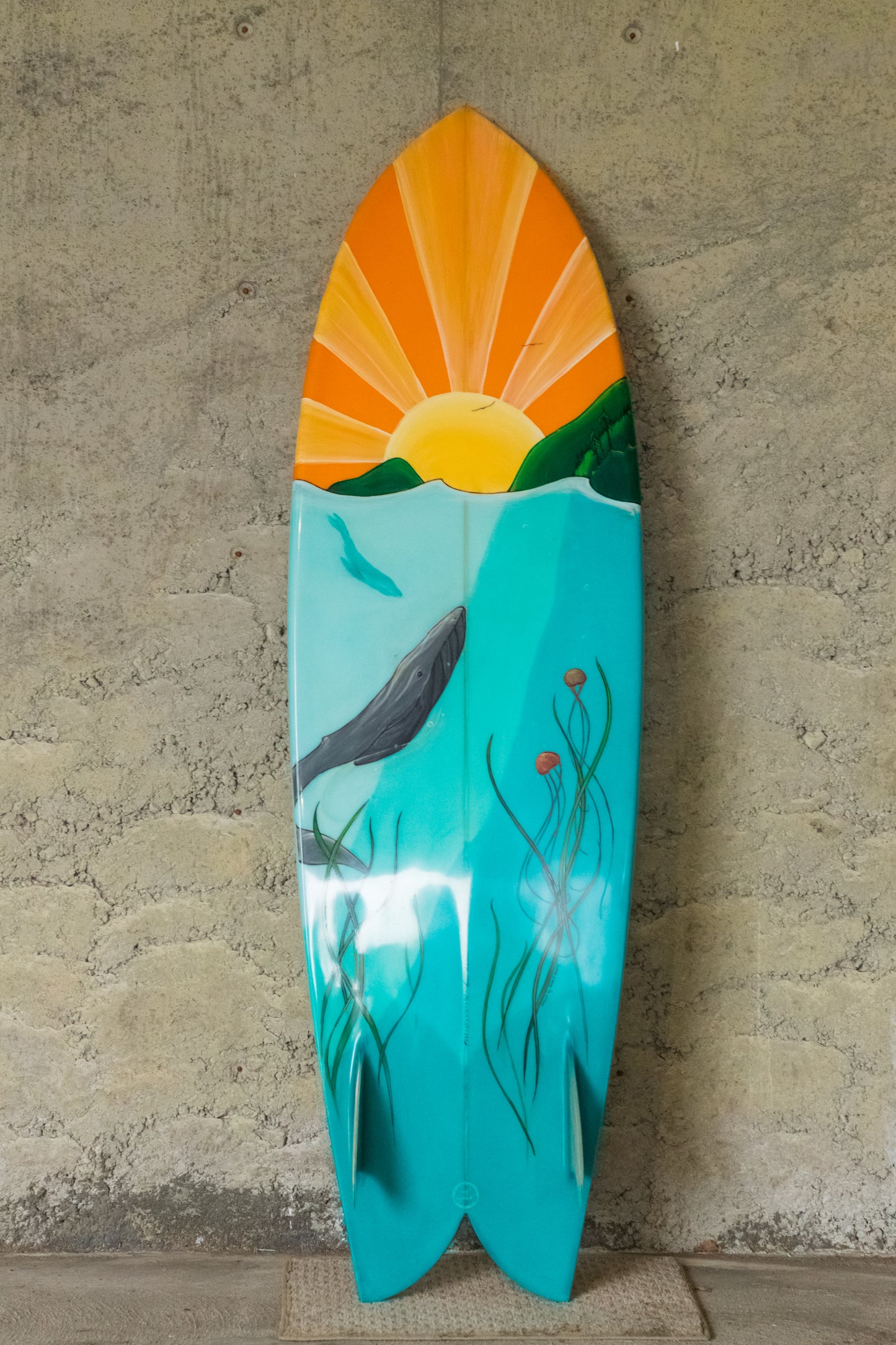 Ark 6'0 Twin Fish Hand Painted by Yvonne Acheson