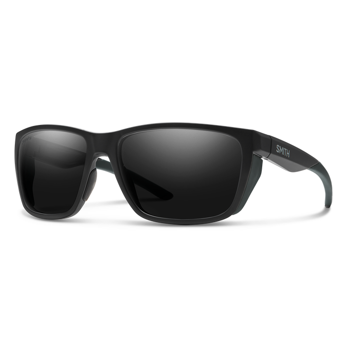 Smith Longfin Sunglasses Matte Black Frame ChromaPop Polarized Black Lens