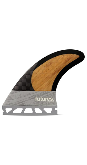 Futures v2 Rob Machado 3.0 Blackstix Tri Fin Set Bamboo/Gray