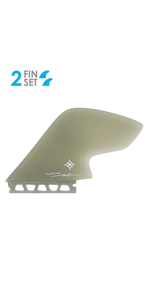 True Ames Wayne Rich Nightmare Twin Keel Fin Set Clear