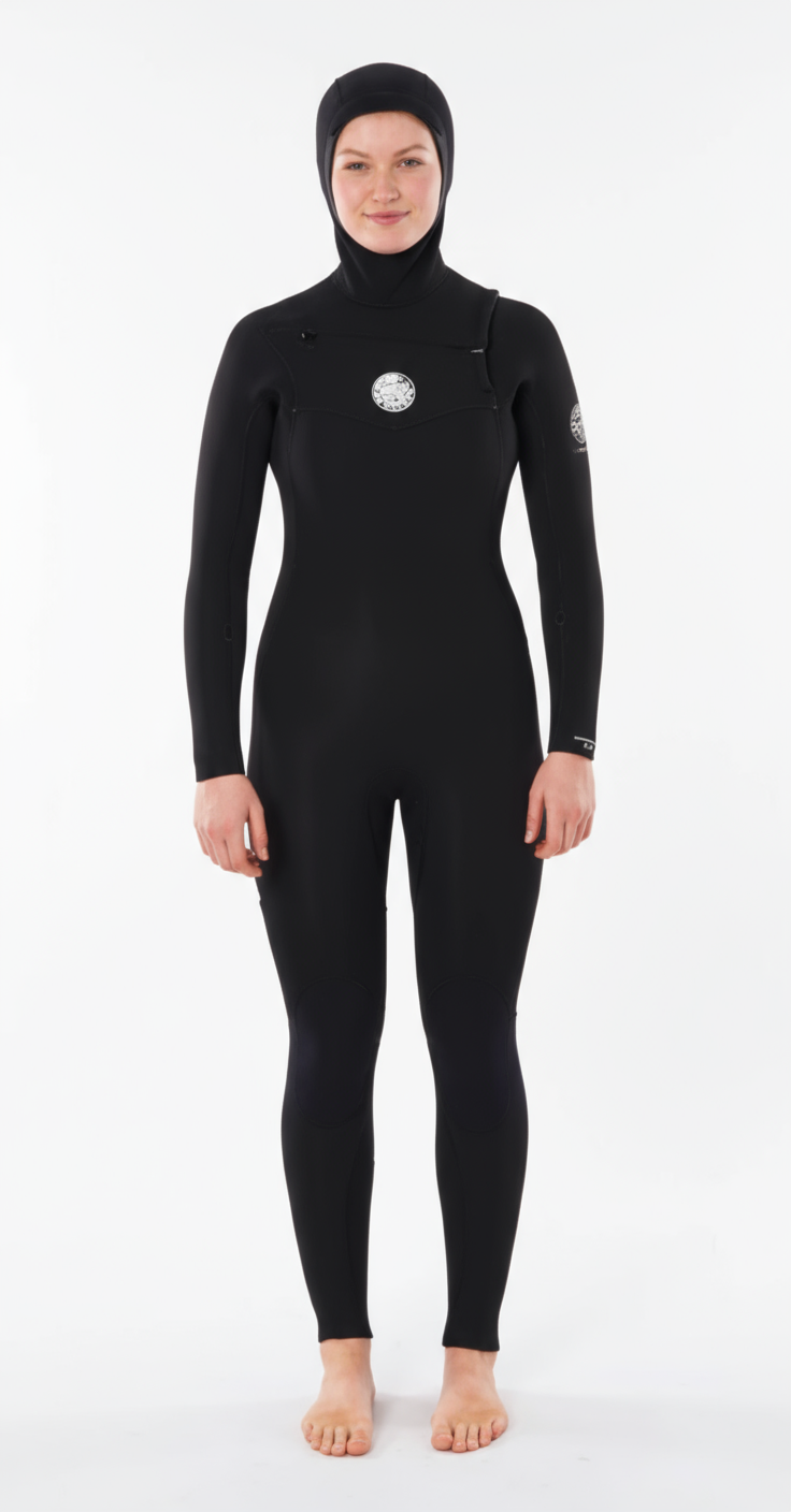 Rip Curl Women's Dawn Patrol 5/4 Chest Zip Hooded Wetsuit