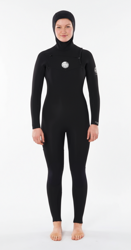 Rip Curl Women's Dawn Patrol 5/4 Chest Zip Hooded Wetsuit