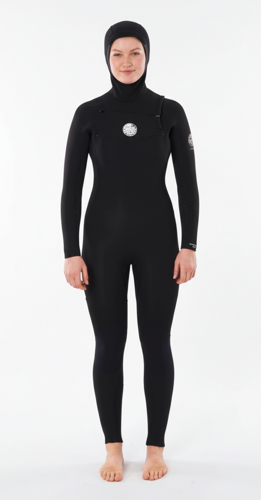 Rip Curl Women's Dawn Patrol 5/4 Chest Zip Hooded Wetsuit