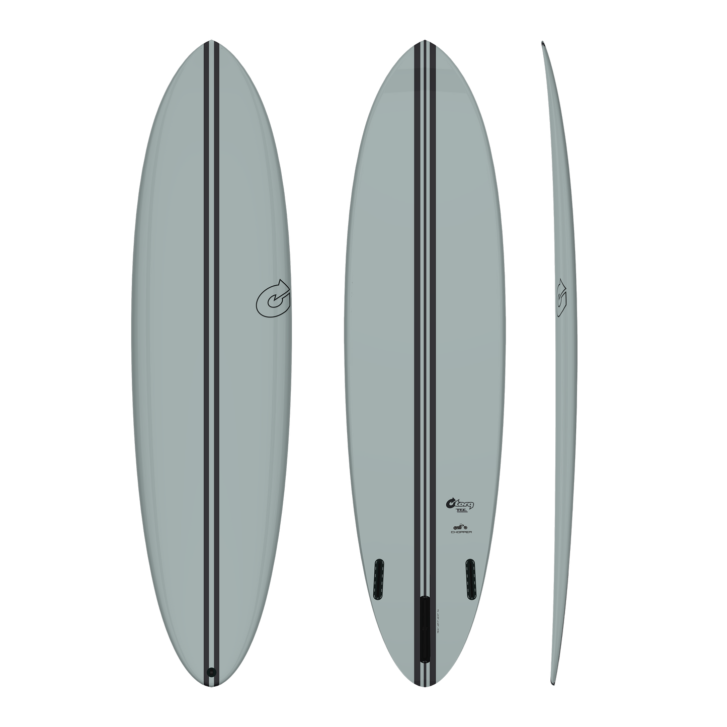 Torq 7'2 Chopper TEC Surfboard Gray