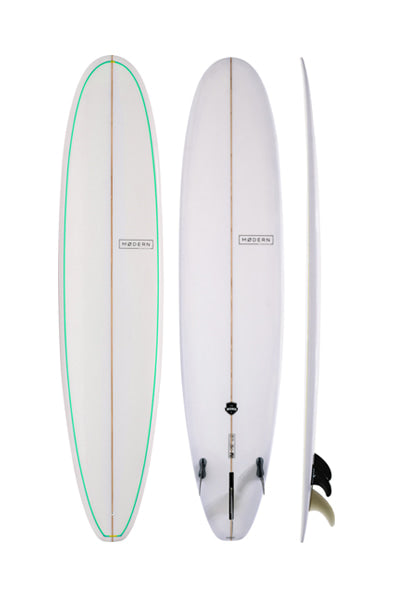 Modern 9'1 Golden Rule Surfboard Clear with Pinlines