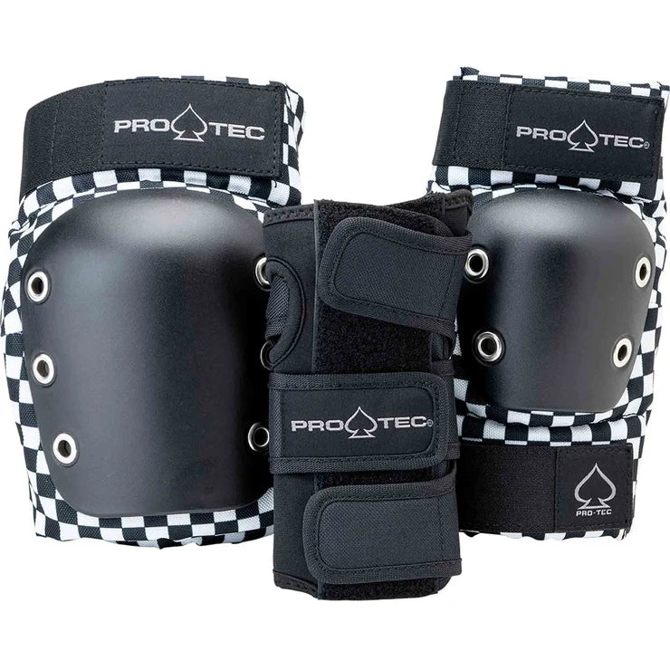 Pro-Tec Street Adult 3-Pack Pad Set Green and Black with Checkers