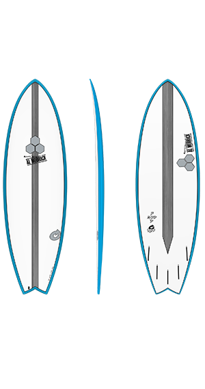 Torq Channel Islands 6'2 Pod Mod Surfboard Blue Rails