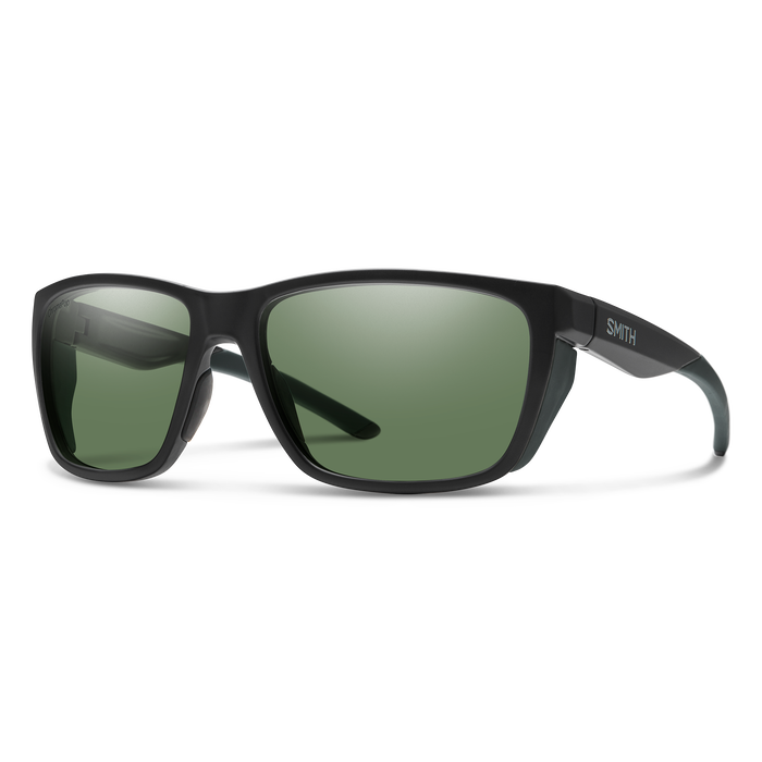 Smith Longfin Sunglasses Matte Black Frame ChromaPop Polarized Gray Green Lens
