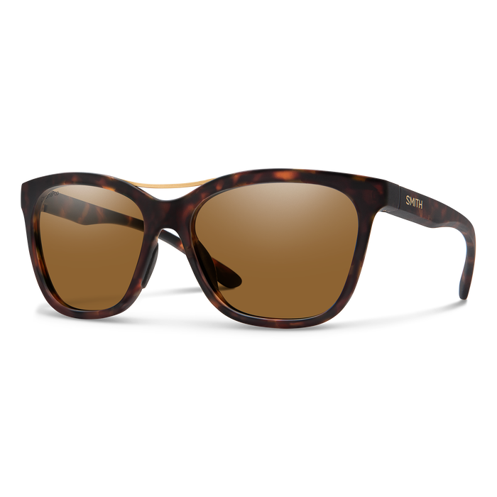 Smith Cavalier Sunglasses Matte Tort Frame ChromaPop Polarized Brown Lens