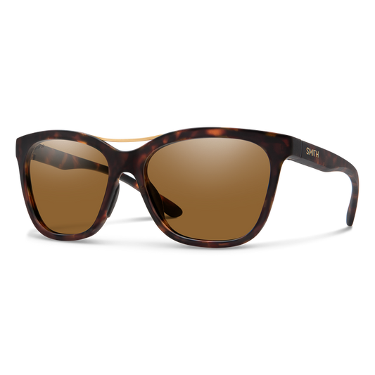 Smith Cavalier Sunglasses Matte Tort Frame ChromaPop Polarized Brown Lens