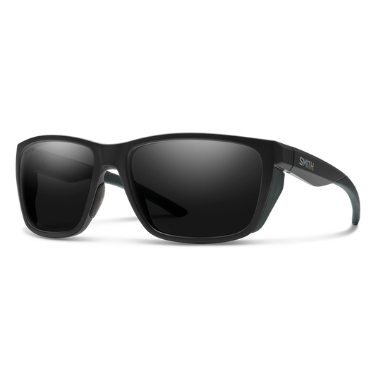 Smith Longfin Sunglasses Matte Black Frame ChromaPop Polarized Black Lens