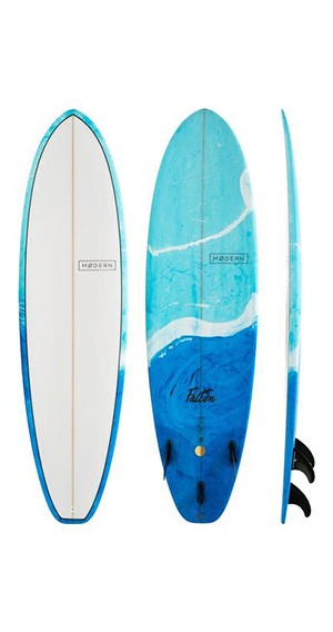 Modern 8'0 Falcon PU Blue Swirl Surfboard