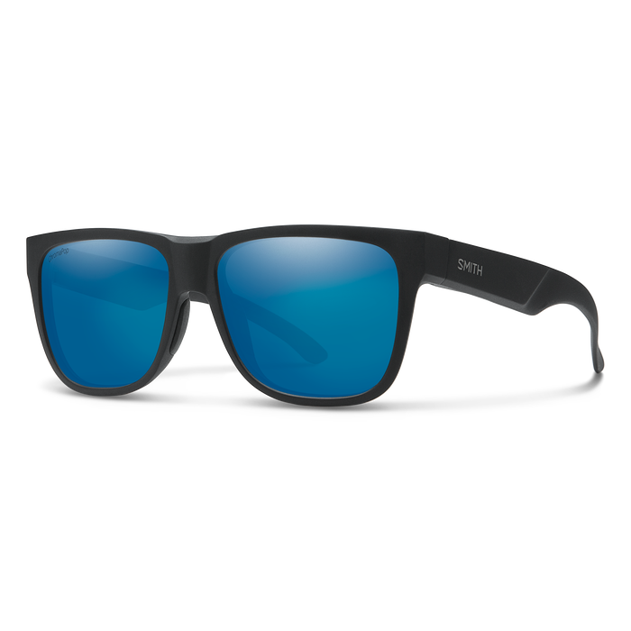 Smith Lowdown 2 Sunglasses Matte Black Frame ChromaPop Polarized Blue Mirror Lens
