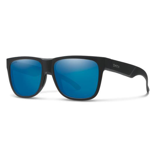 Smith Lowdown 2 Sunglasses Matte Black Frame ChromaPop Polarized Blue Mirror Lens